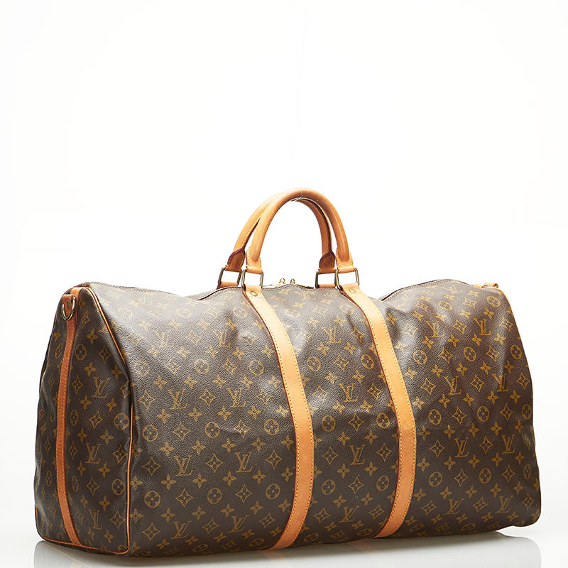 Louis Vuitton Brown Canvas Keepall Bandouli√®re 60 travel bag