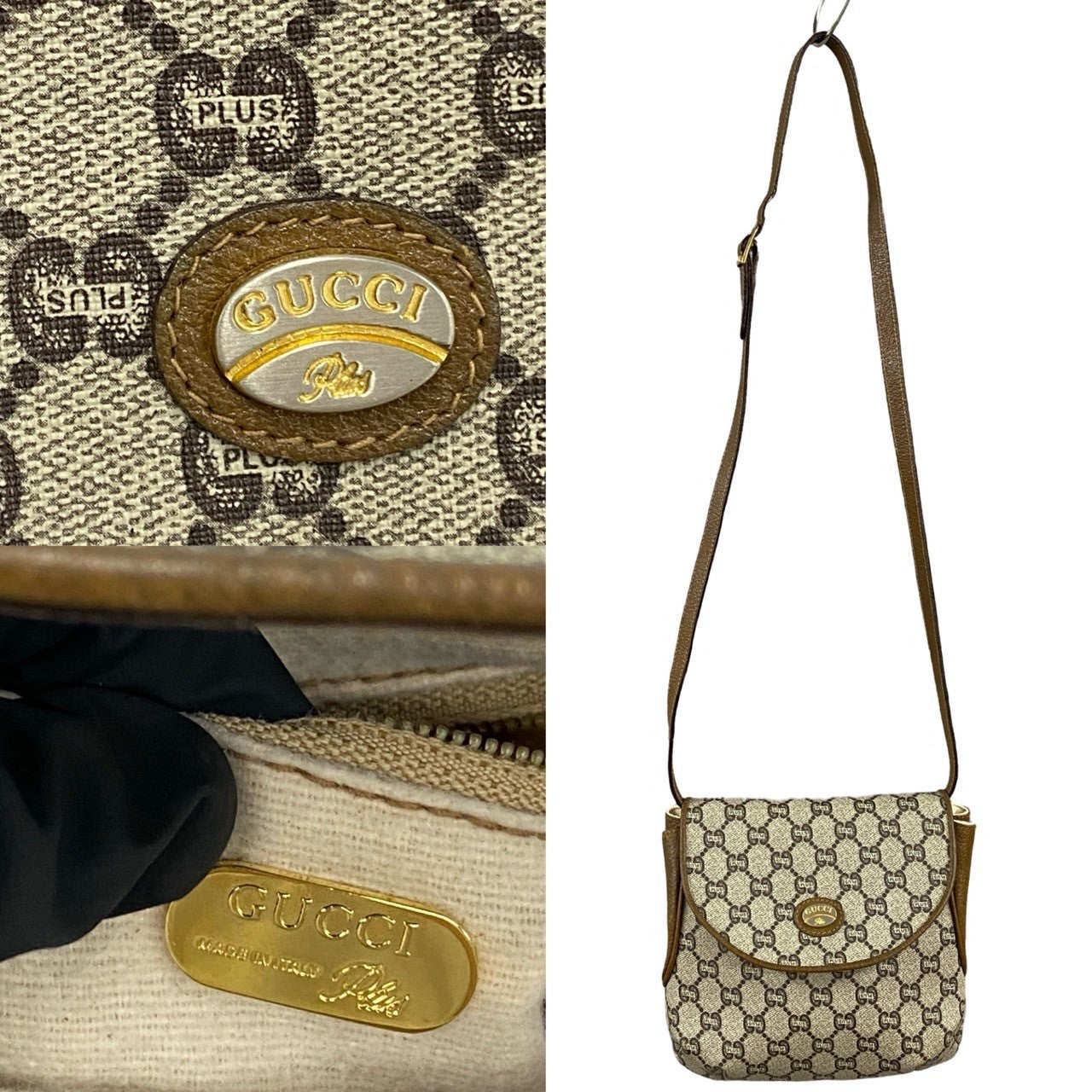 GUCCI Shoulder Bag leather Brown