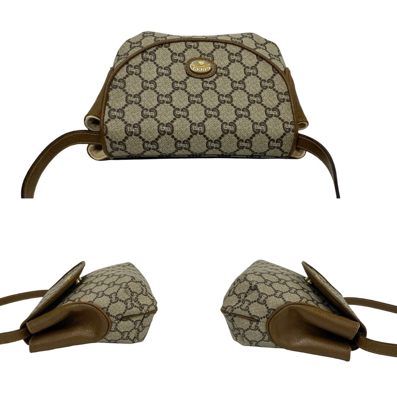 GUCCI Shoulder Bag leather Brown