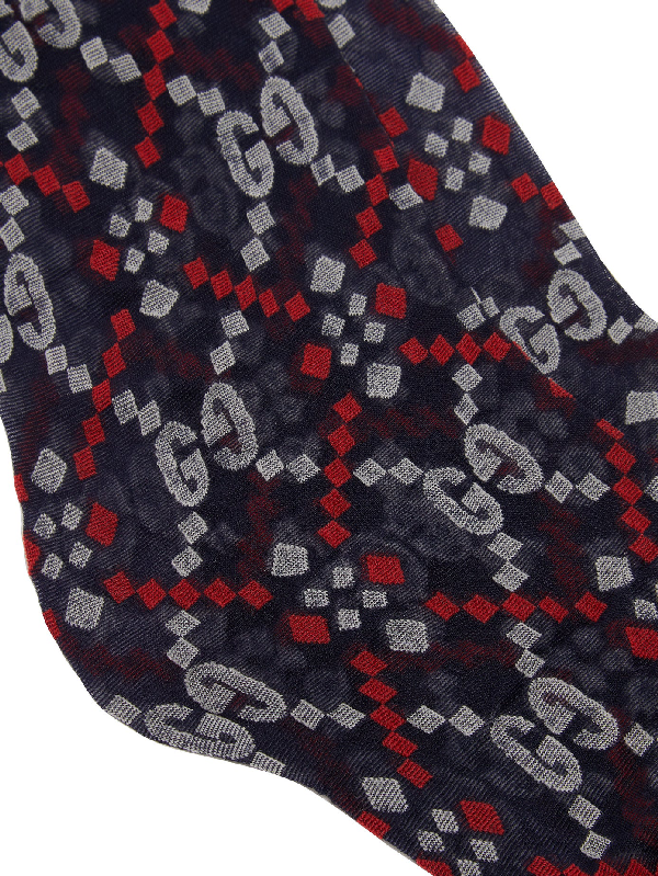 Gucci GG Jacquard Mesh Socks in Navy
