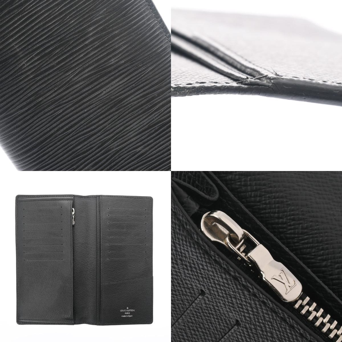 Louis Vuitton Black Leather Portefeuille Brazza wallet accessories