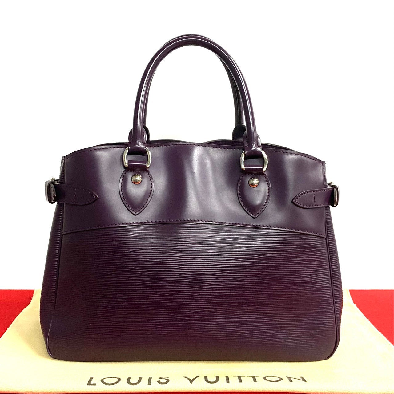 LOUIS VUITTON Handbag leather purple Epi Passy PM