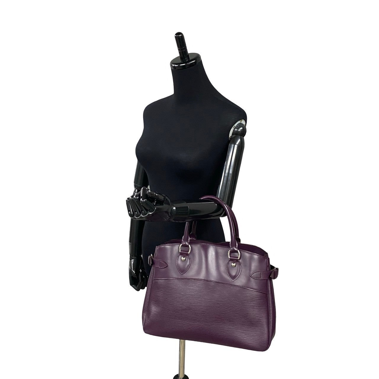 LOUIS VUITTON Handbag leather purple Epi Passy PM