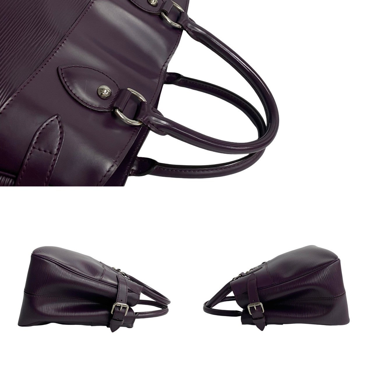 LOUIS VUITTON Handbag leather purple Epi Passy PM