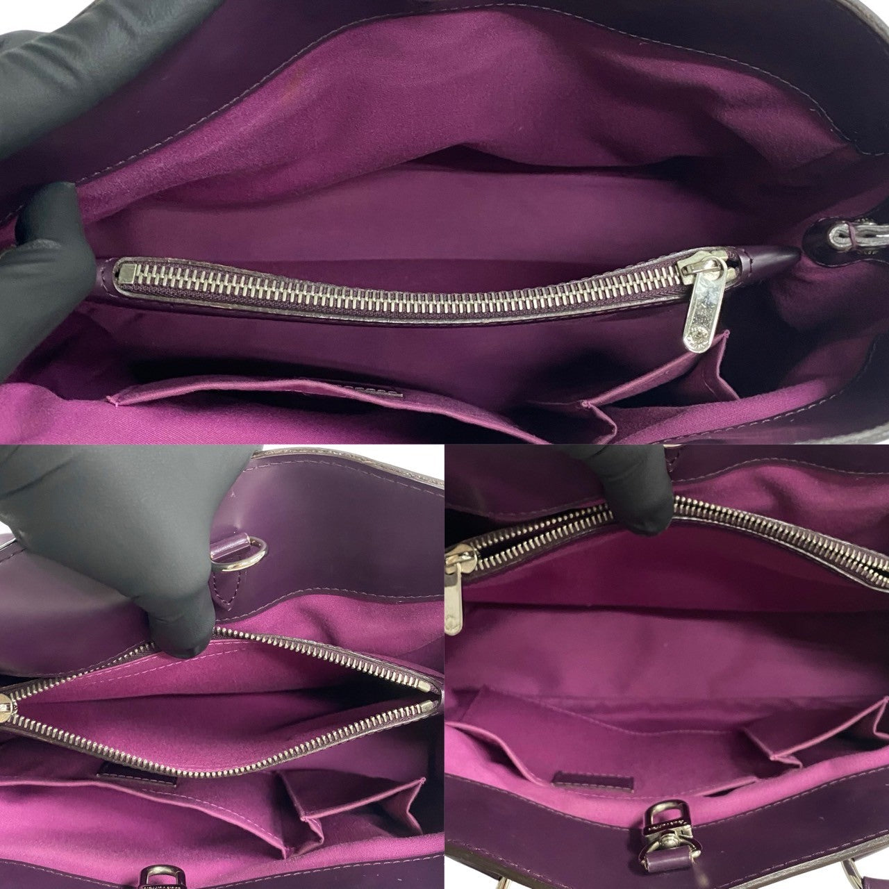 LOUIS VUITTON Handbag leather purple Epi Passy PM