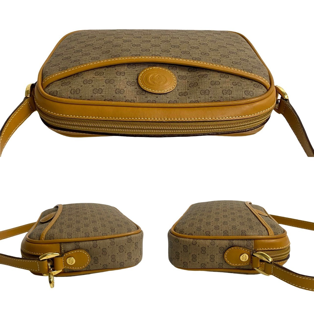 GUCCI Shoulder Bag leather Brown