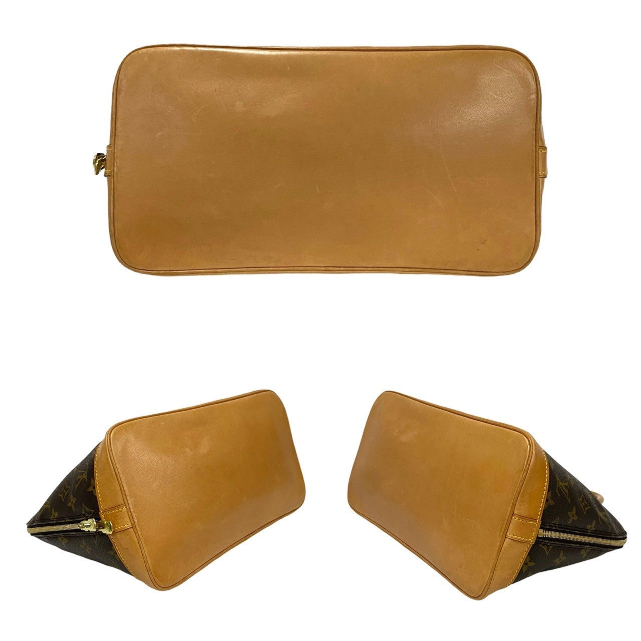 LOUIS VUITTON Handbag leather Brown Monogram Alma