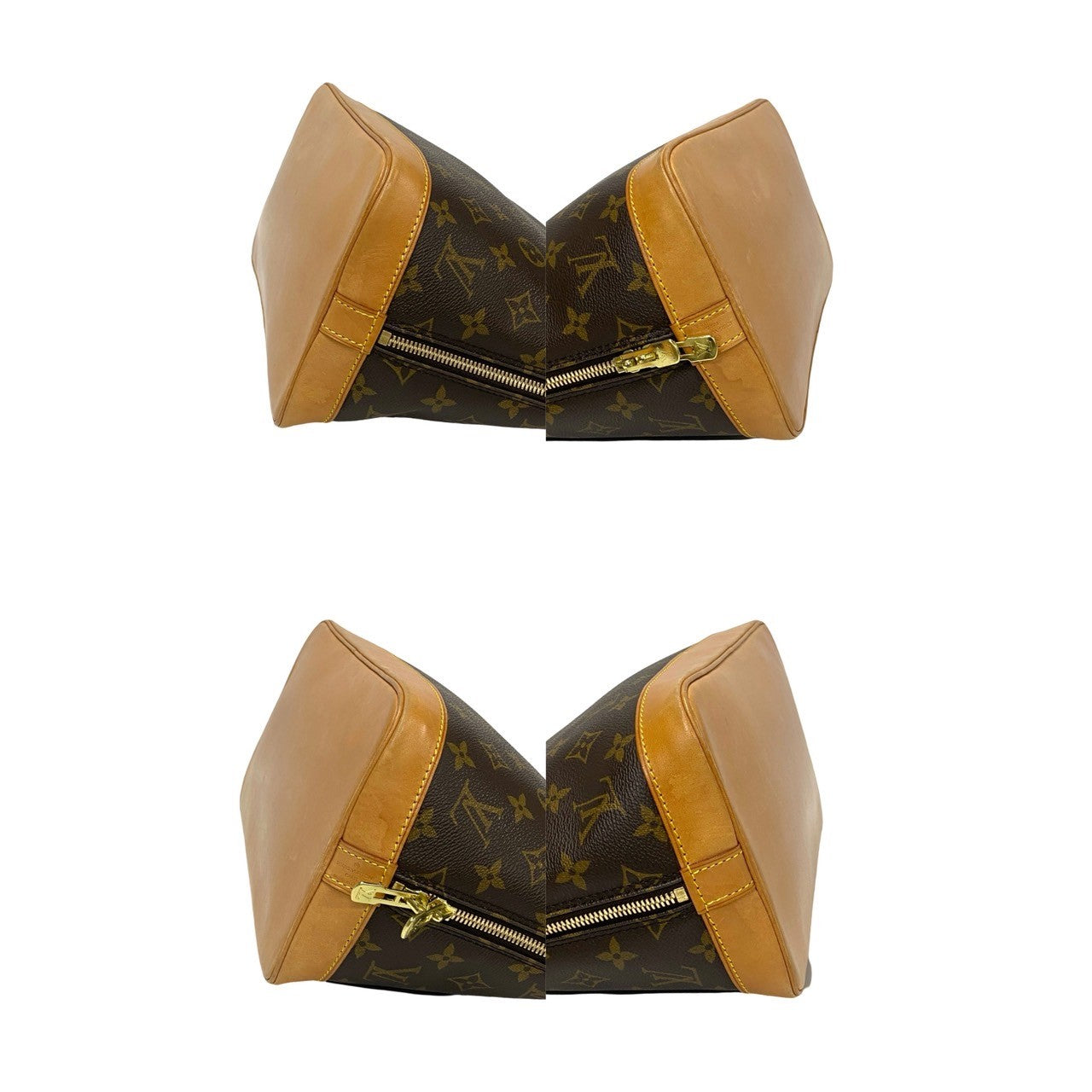 LOUIS VUITTON Handbag leather Brown Monogram Alma
