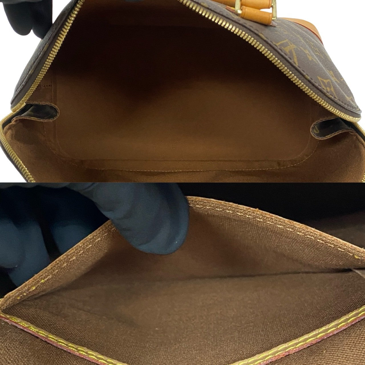 LOUIS VUITTON Handbag leather Brown Monogram Alma