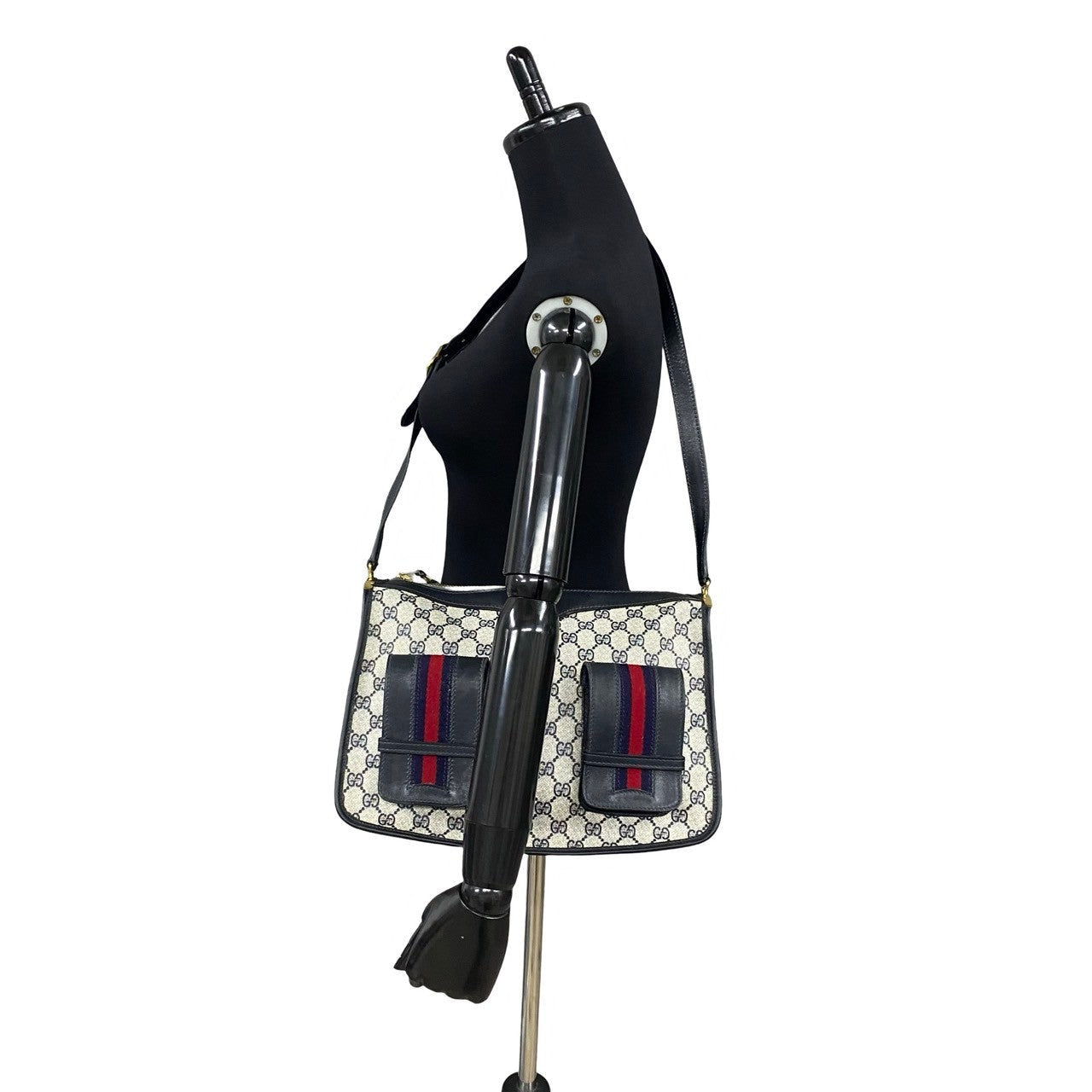 GUCCI Shoulder Bag PVC Navy Sherry line