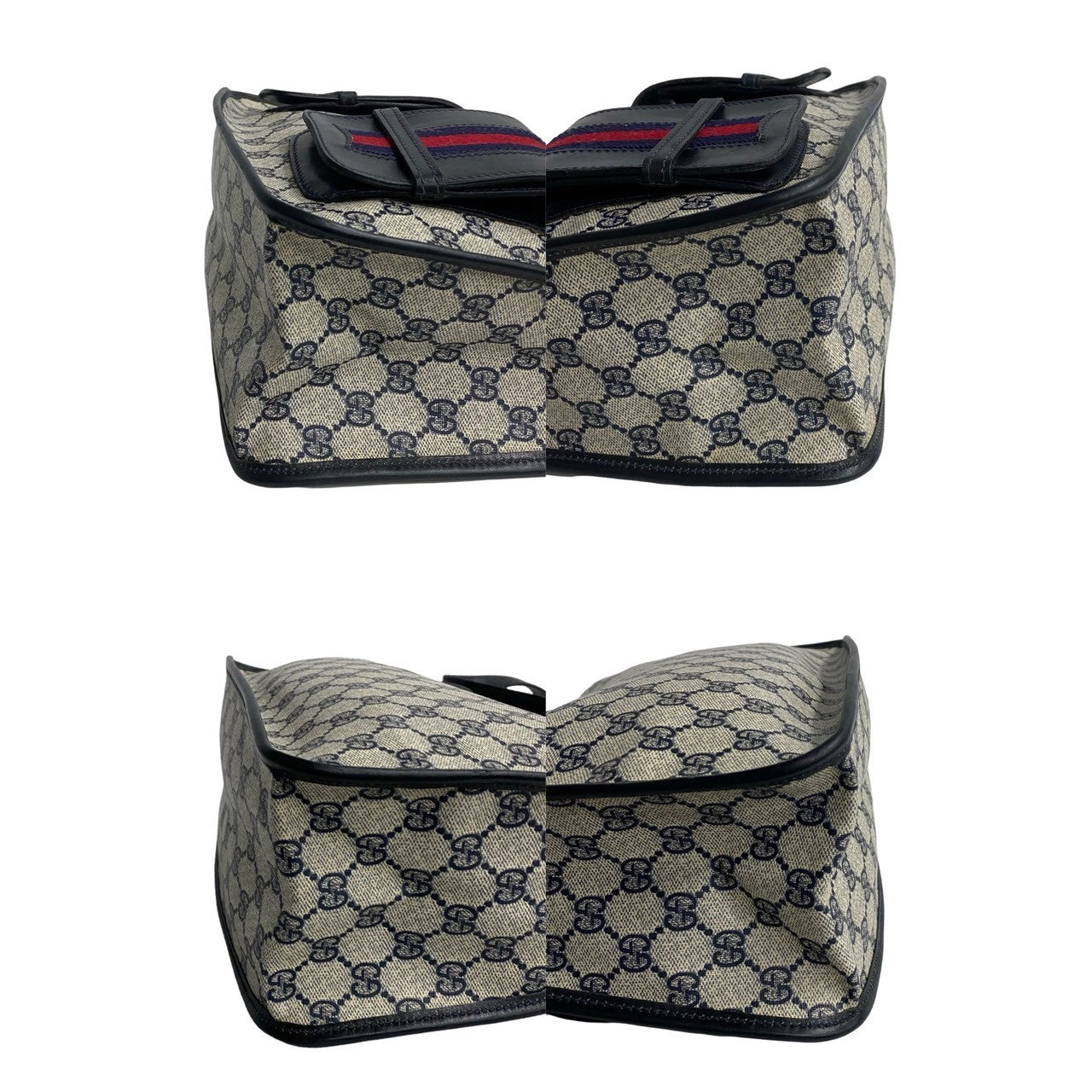 GUCCI Shoulder Bag PVC Navy Sherry line