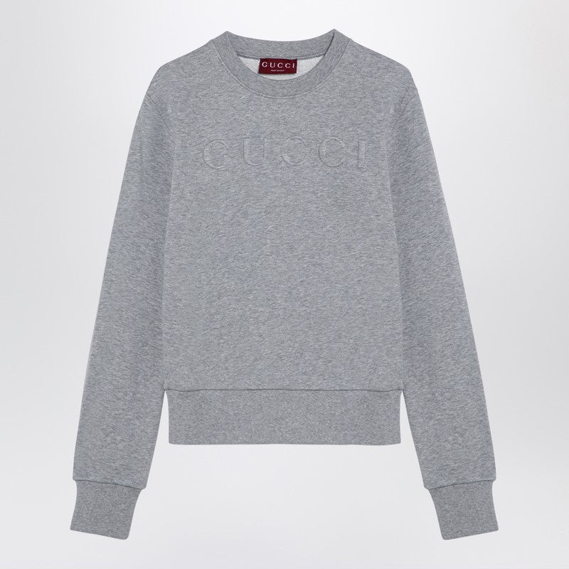 Gucci Grey Cotton Sweatshirt With Logo Women