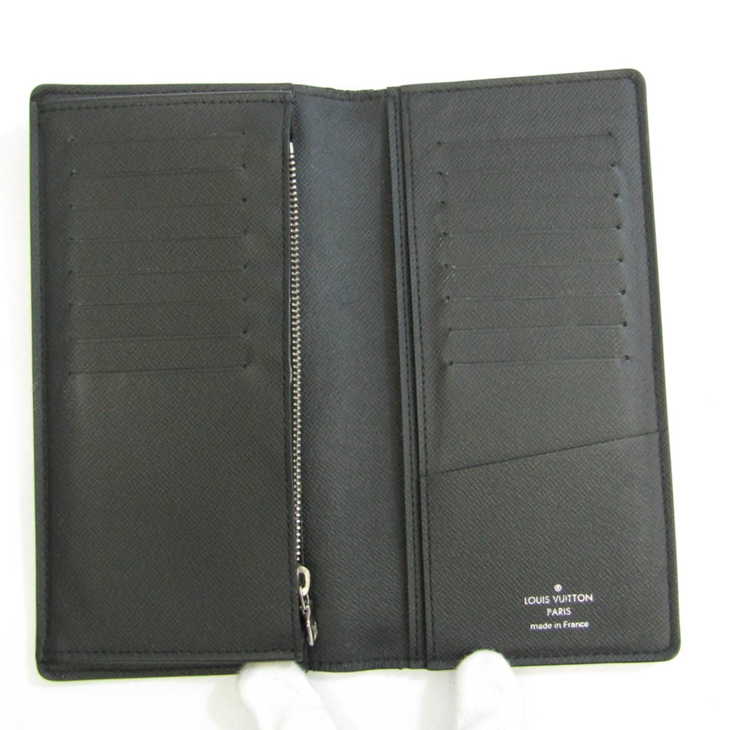 Louis Vuitton Black Leather Portefeuille Brazza wallet accessories