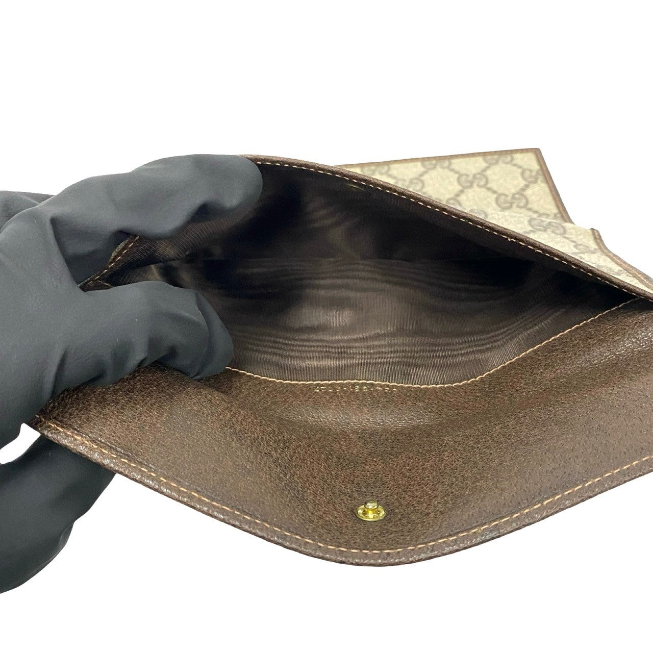 GUCCI Long Wallet Purse leather Brown