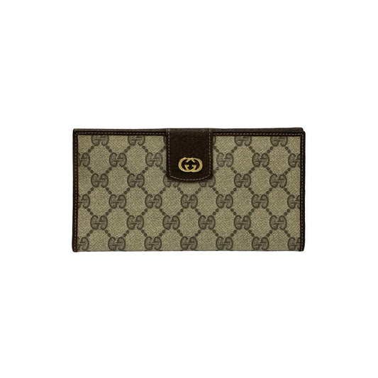 GUCCI Long Wallet Purse leather Brown