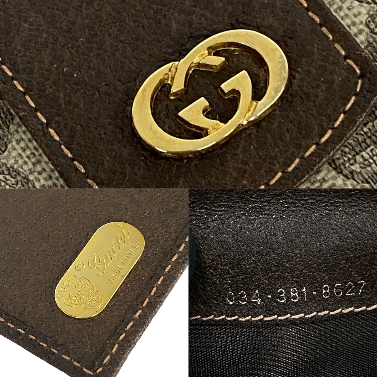 GUCCI Long Wallet Purse leather Brown