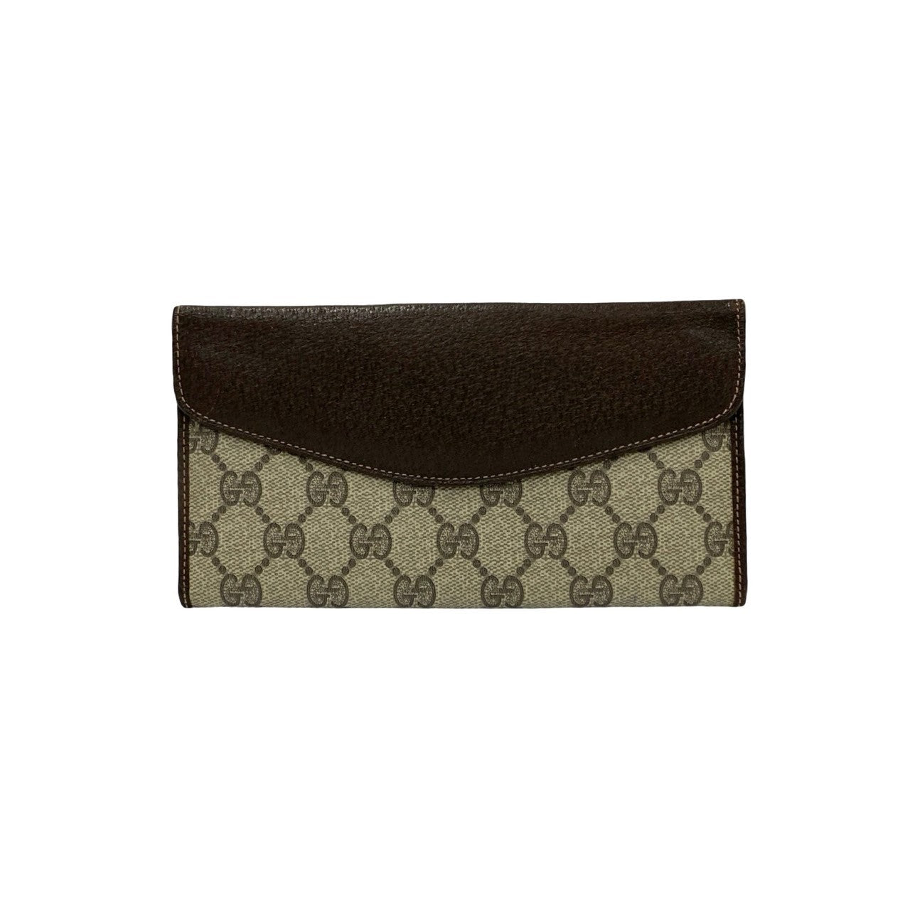 GUCCI Long Wallet Purse leather Brown