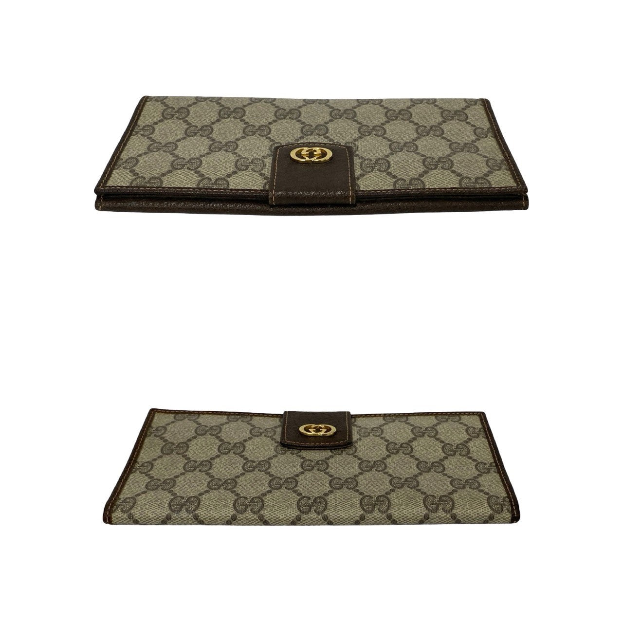 GUCCI Long Wallet Purse leather Brown