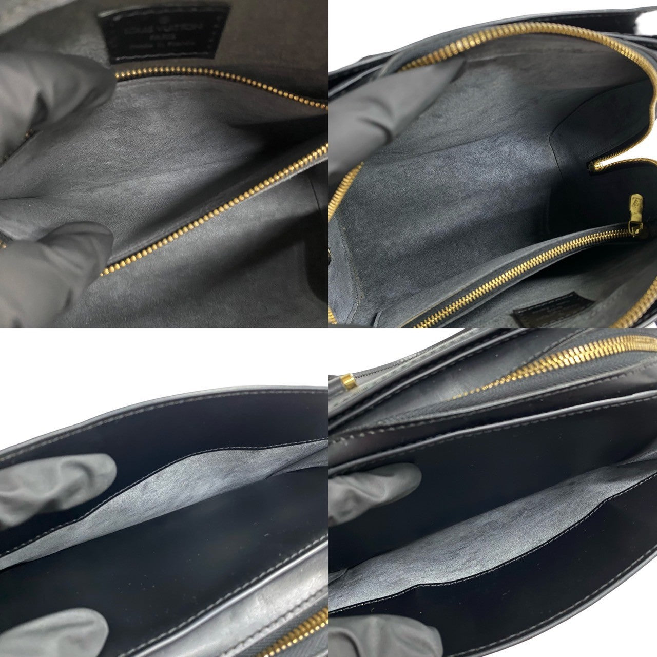 LOUIS VUITTON Handbag Epi Leather black Epi Ponneuf