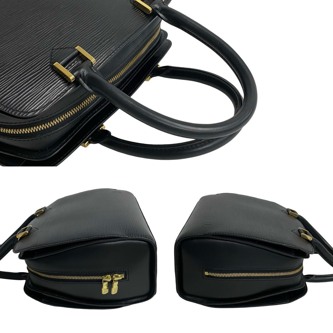 LOUIS VUITTON Handbag Epi Leather black Epi Ponneuf