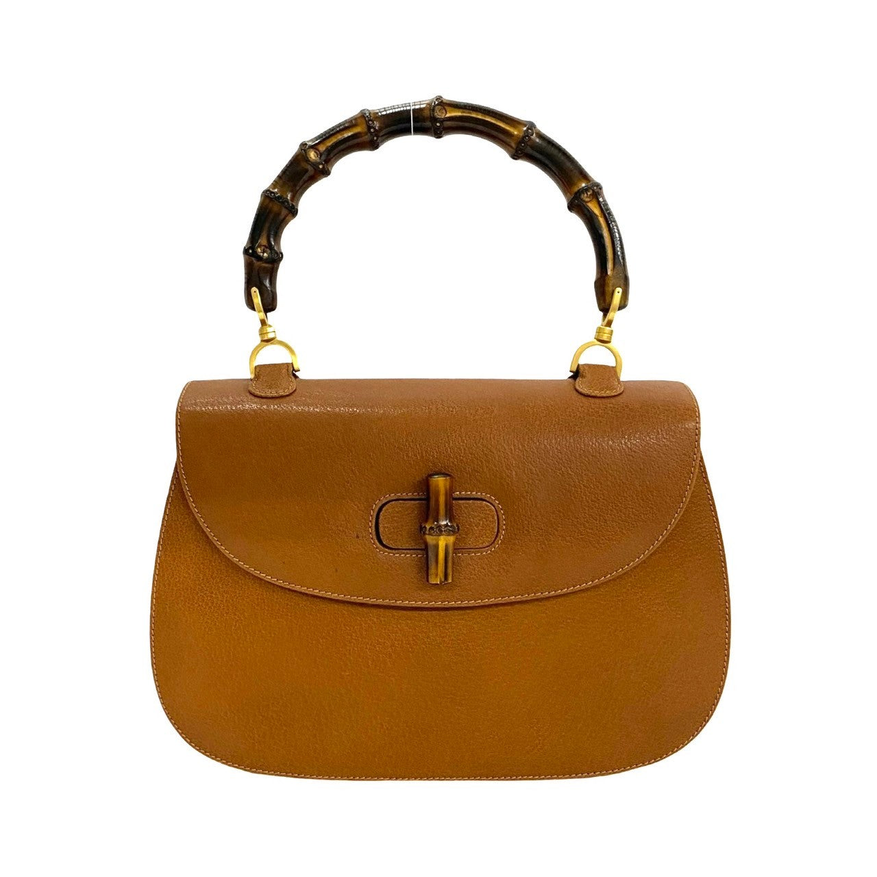 GUCCI Handbag leather Brown Bamboo