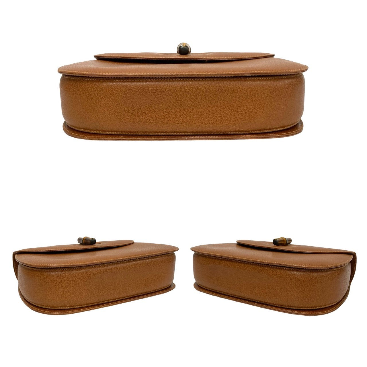 GUCCI Handbag leather Brown Bamboo