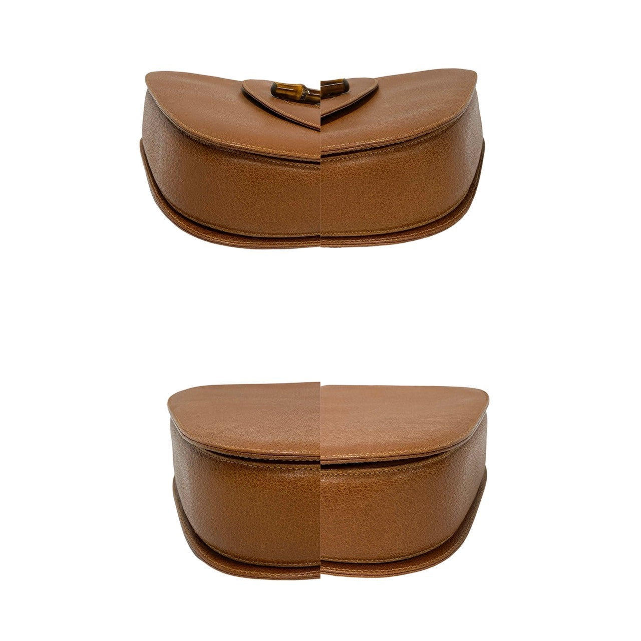 GUCCI Handbag leather Brown Bamboo