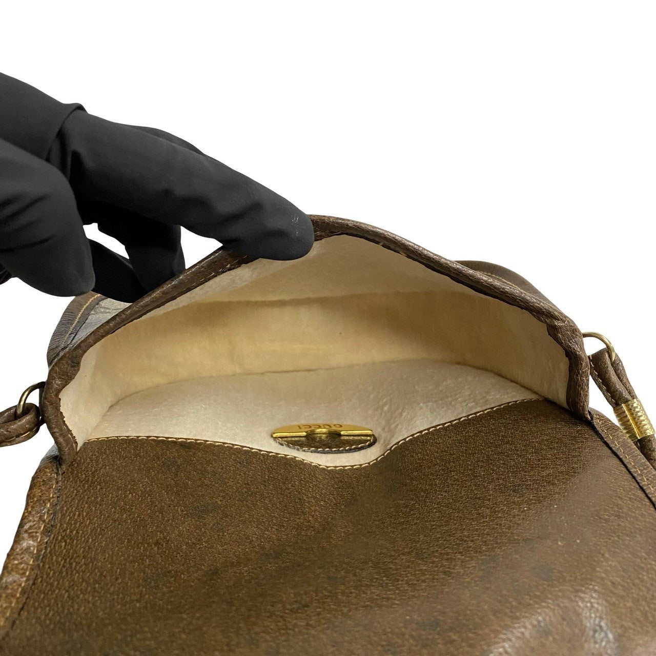 GUCCI Shoulder Bag leather Brown