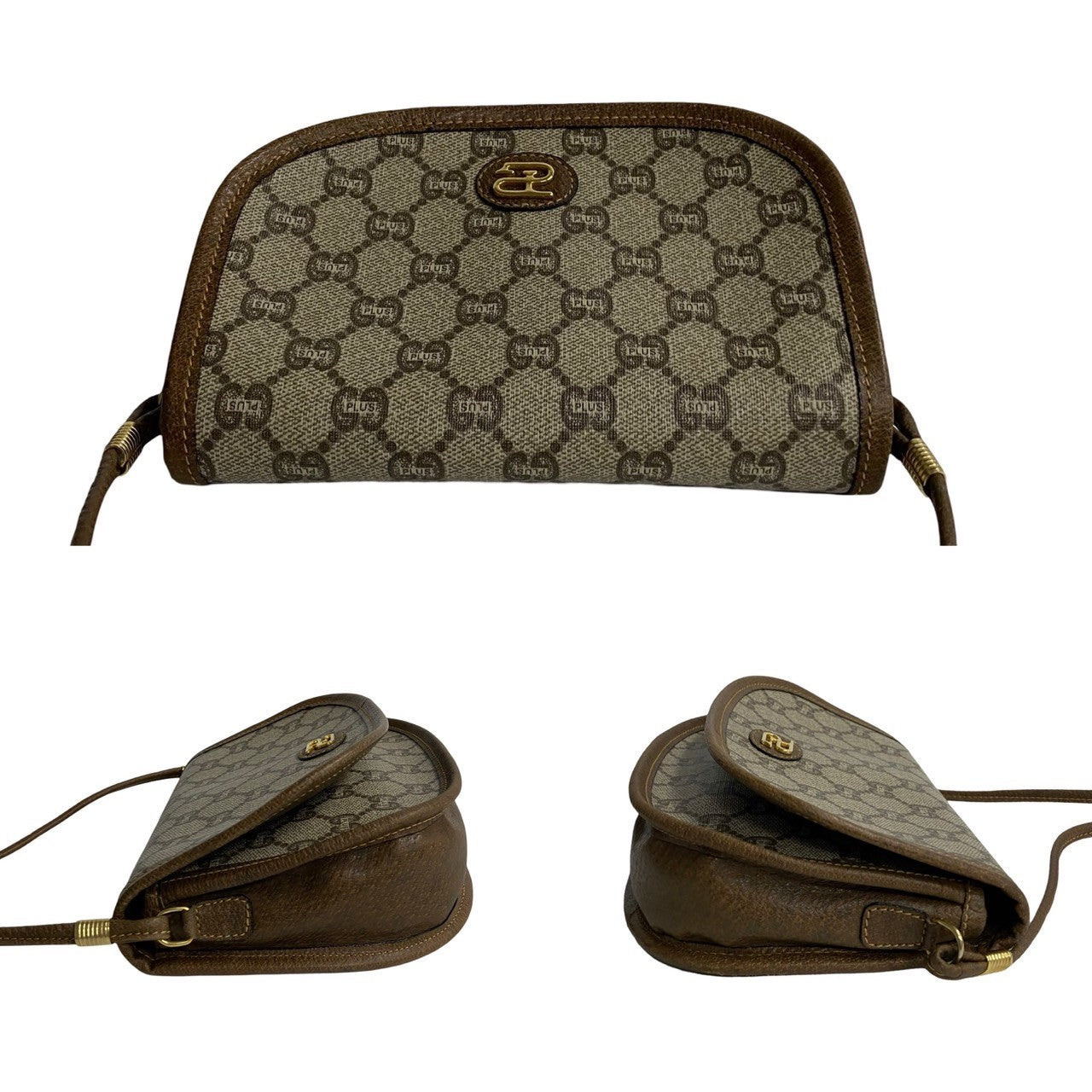 GUCCI Shoulder Bag leather Brown