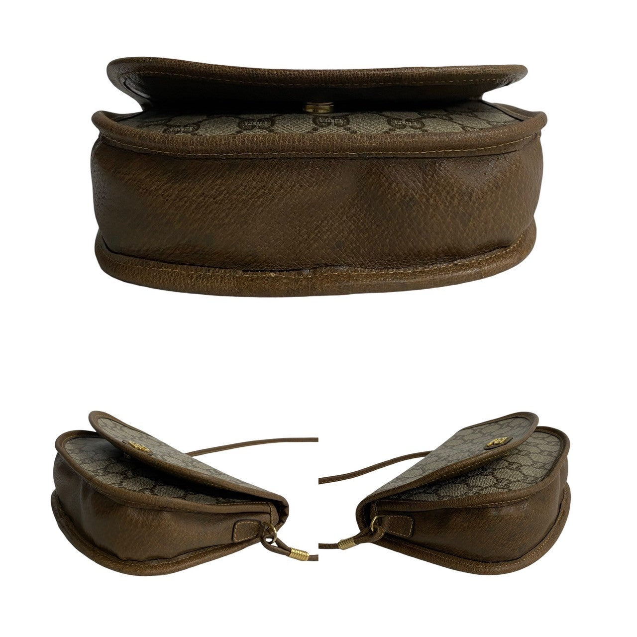 GUCCI Shoulder Bag leather Brown