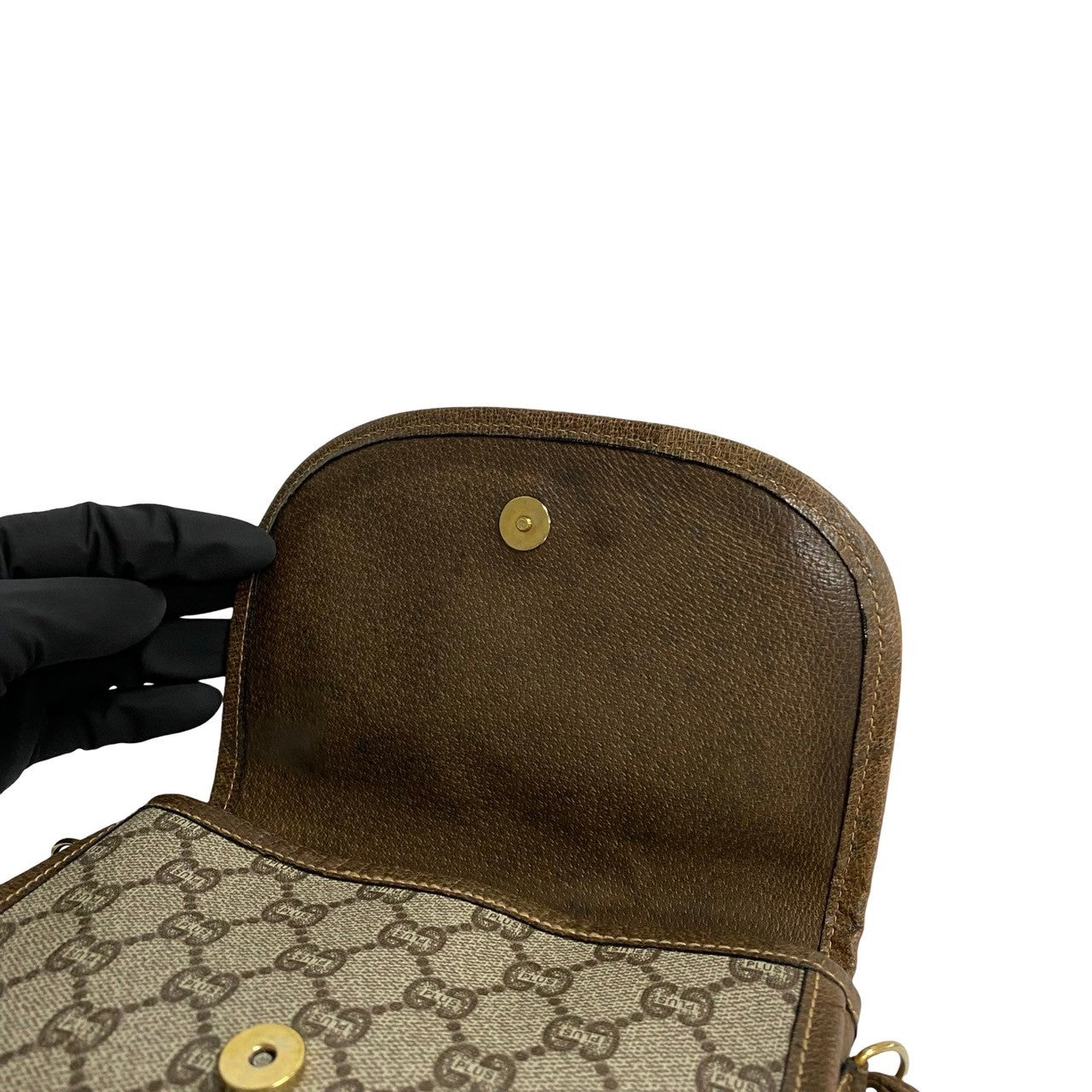 GUCCI Shoulder Bag leather Brown