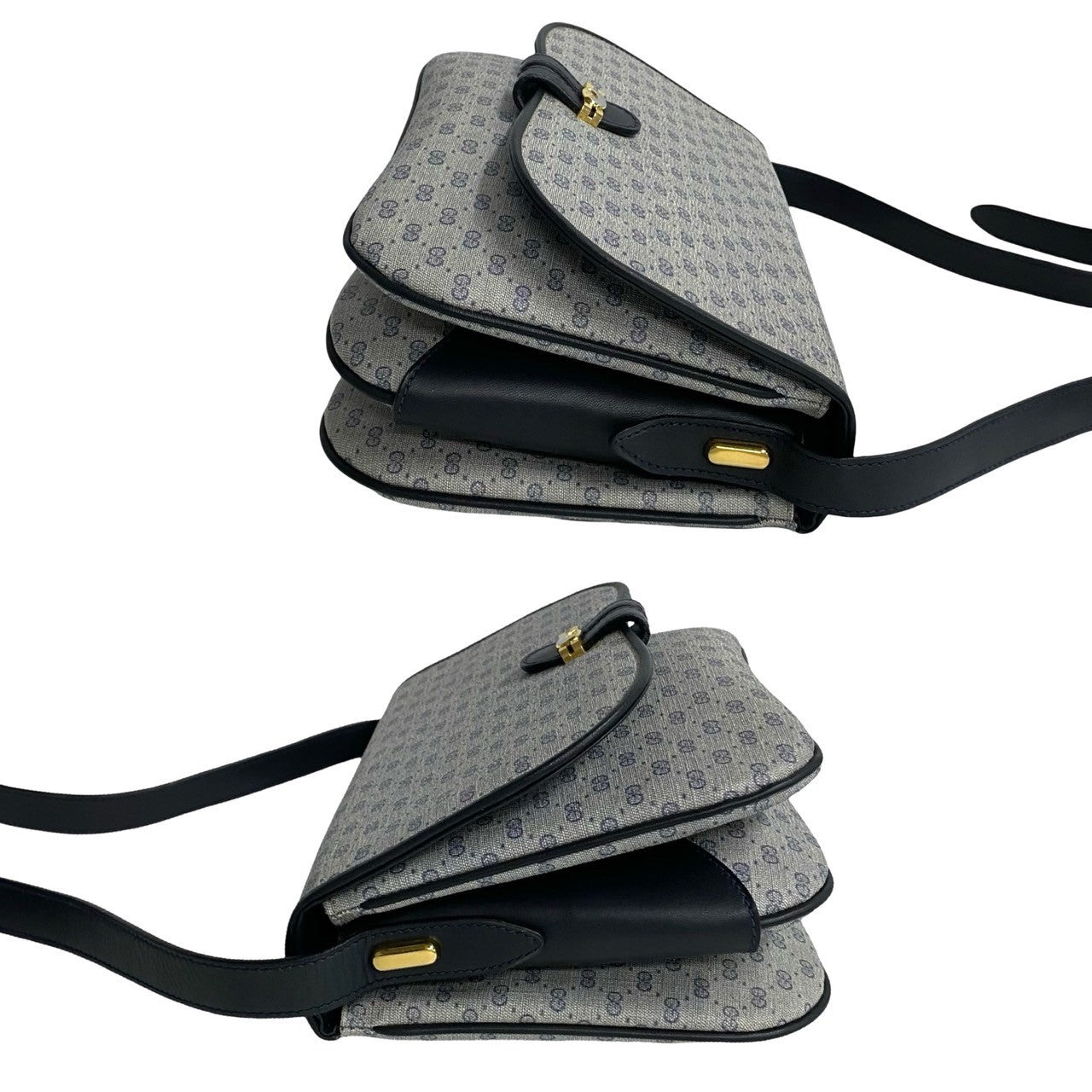 GUCCI Shoulder Bag leather Navy