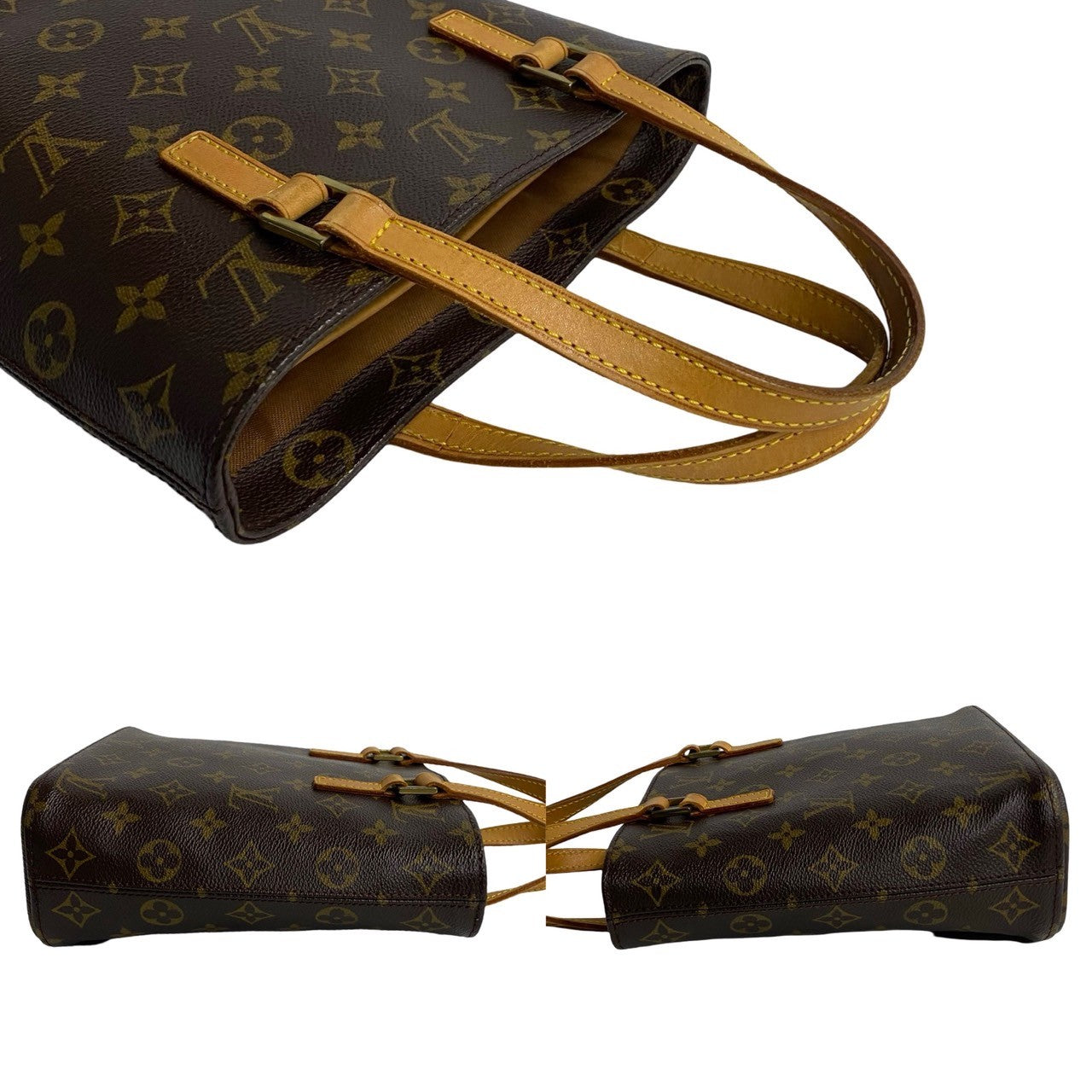 LOUIS VUITTON Handbag leather Brown Monogram VavinPM