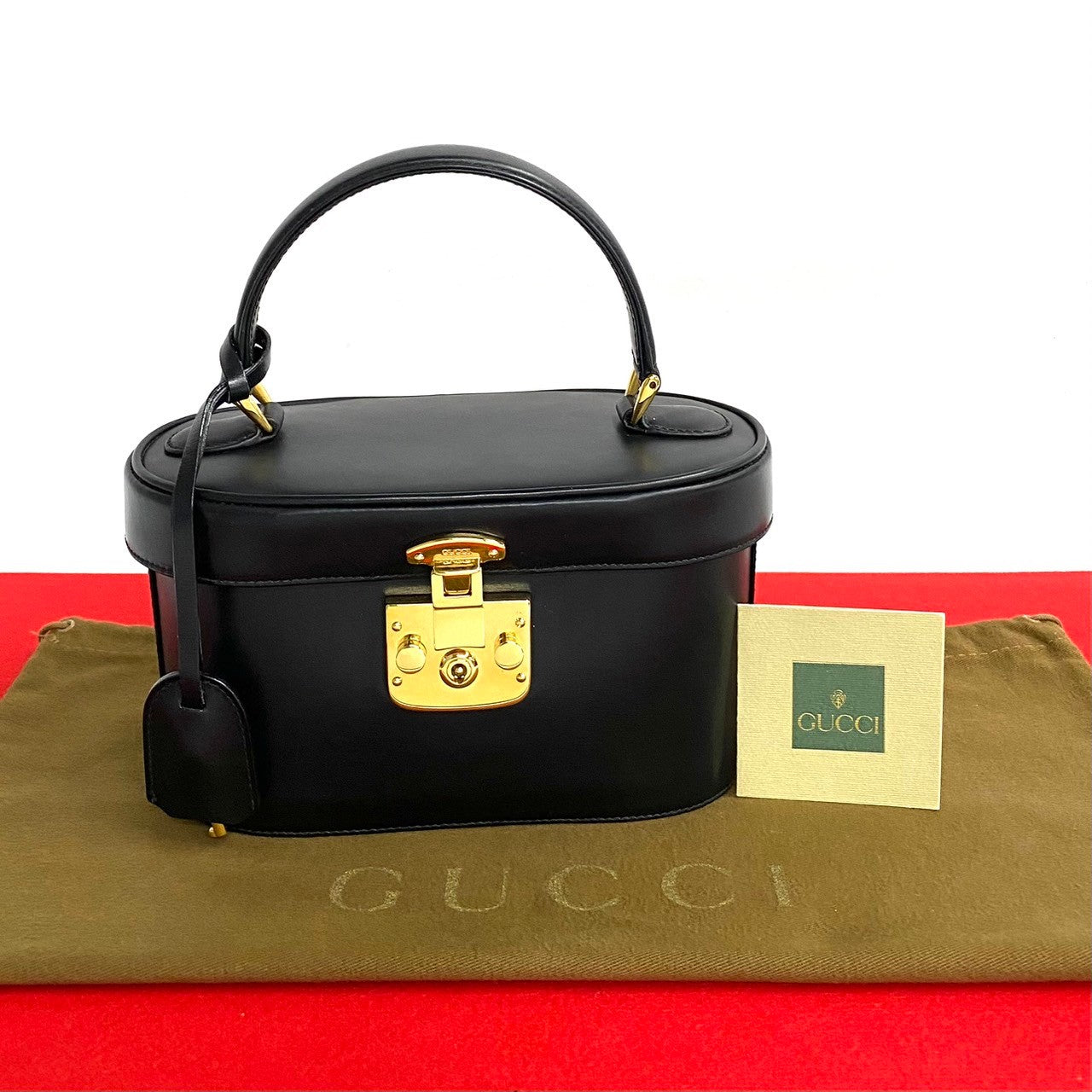 GUCCI Handbag leather black Ready lock