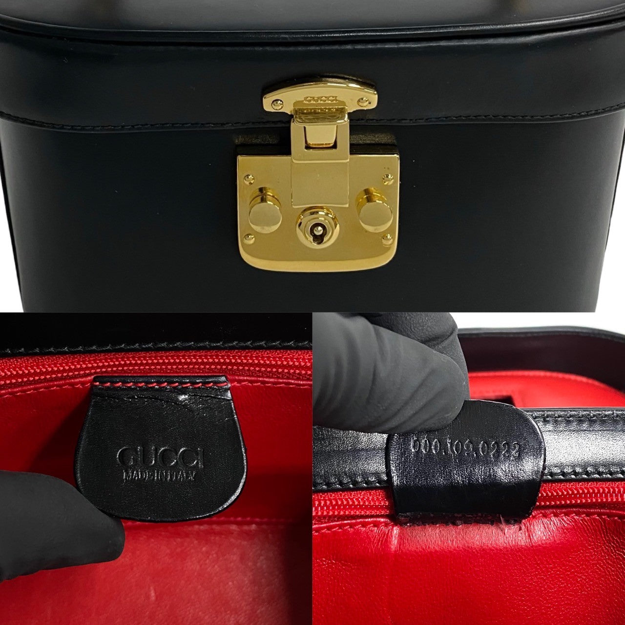 GUCCI Handbag leather black Ready lock