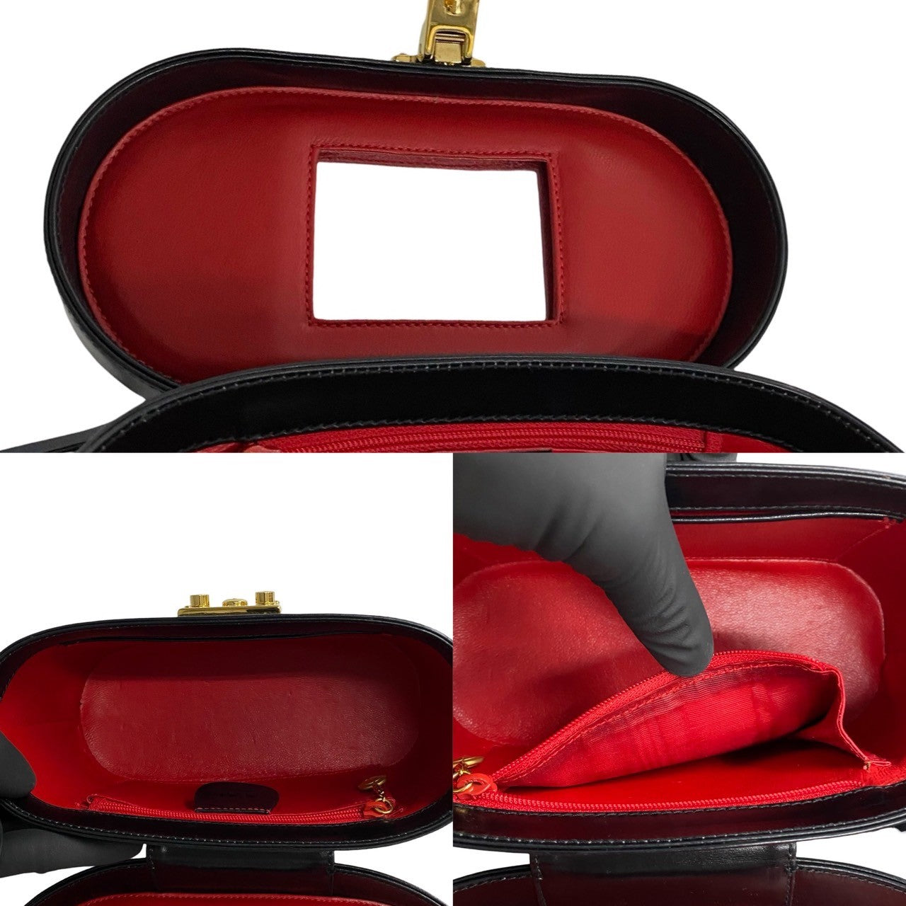 GUCCI Handbag leather black Ready lock