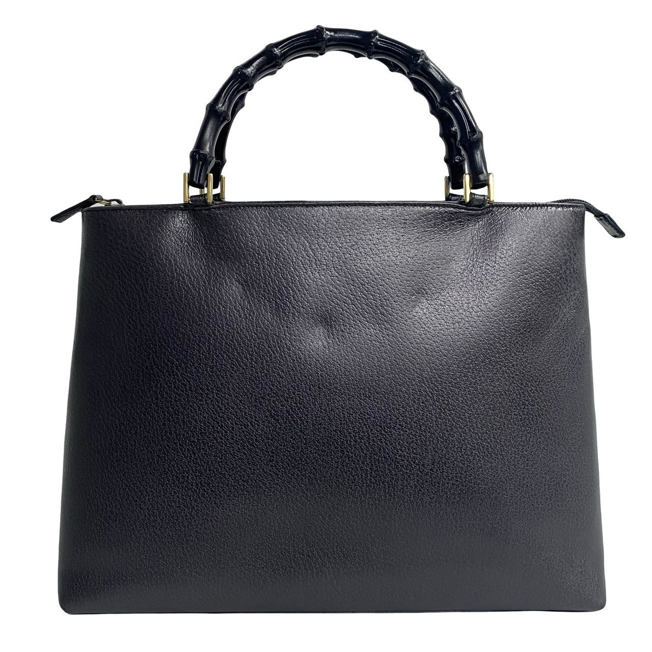 GUCCI Handbag leather Navy Bamboo