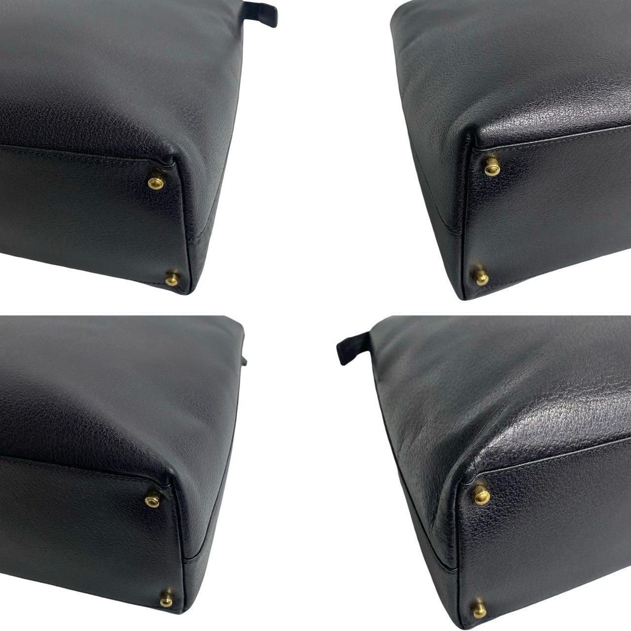 GUCCI Handbag leather Navy Bamboo