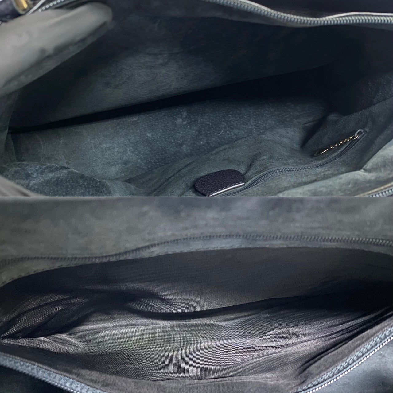 GUCCI Handbag leather Navy Bamboo