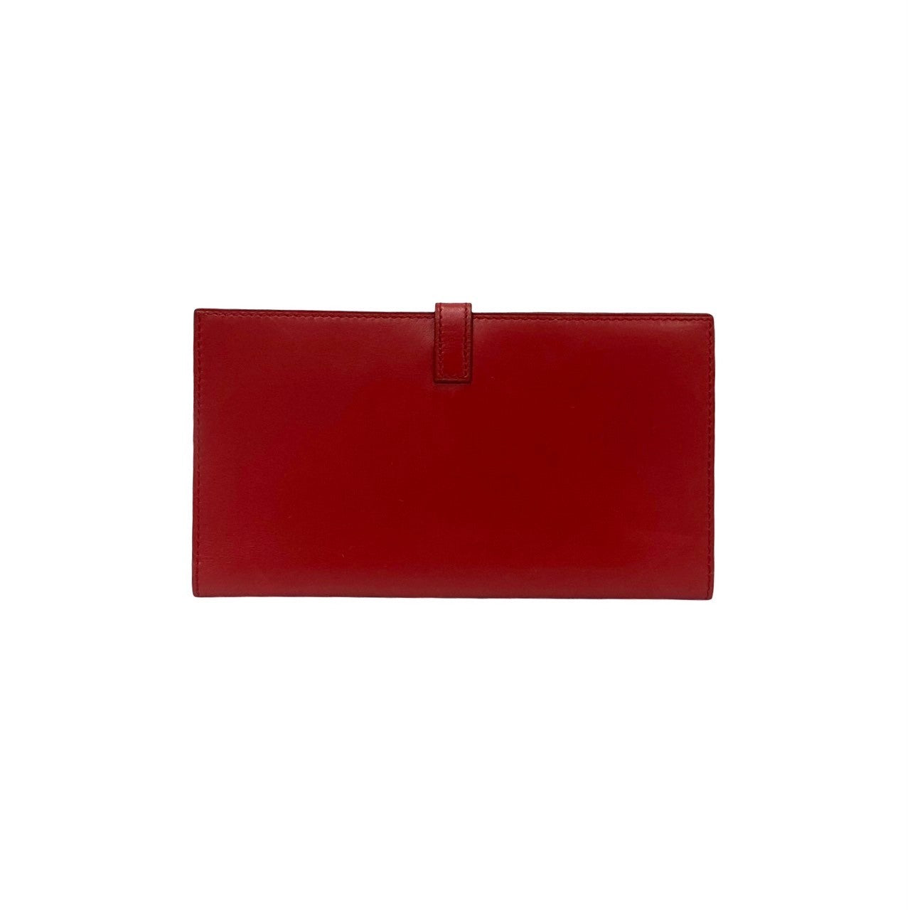 HERMES Long Wallet Purse leather Red Saumur Diane