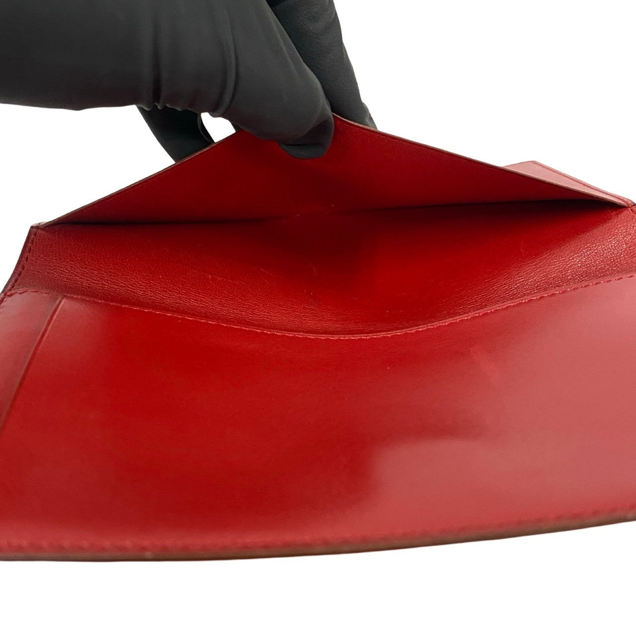 HERMES Long Wallet Purse leather Red Saumur Diane