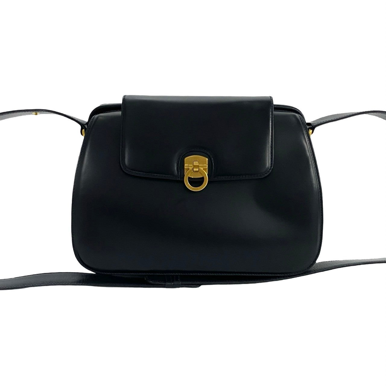 GUCCI Shoulder Bag Calfskin Navy
