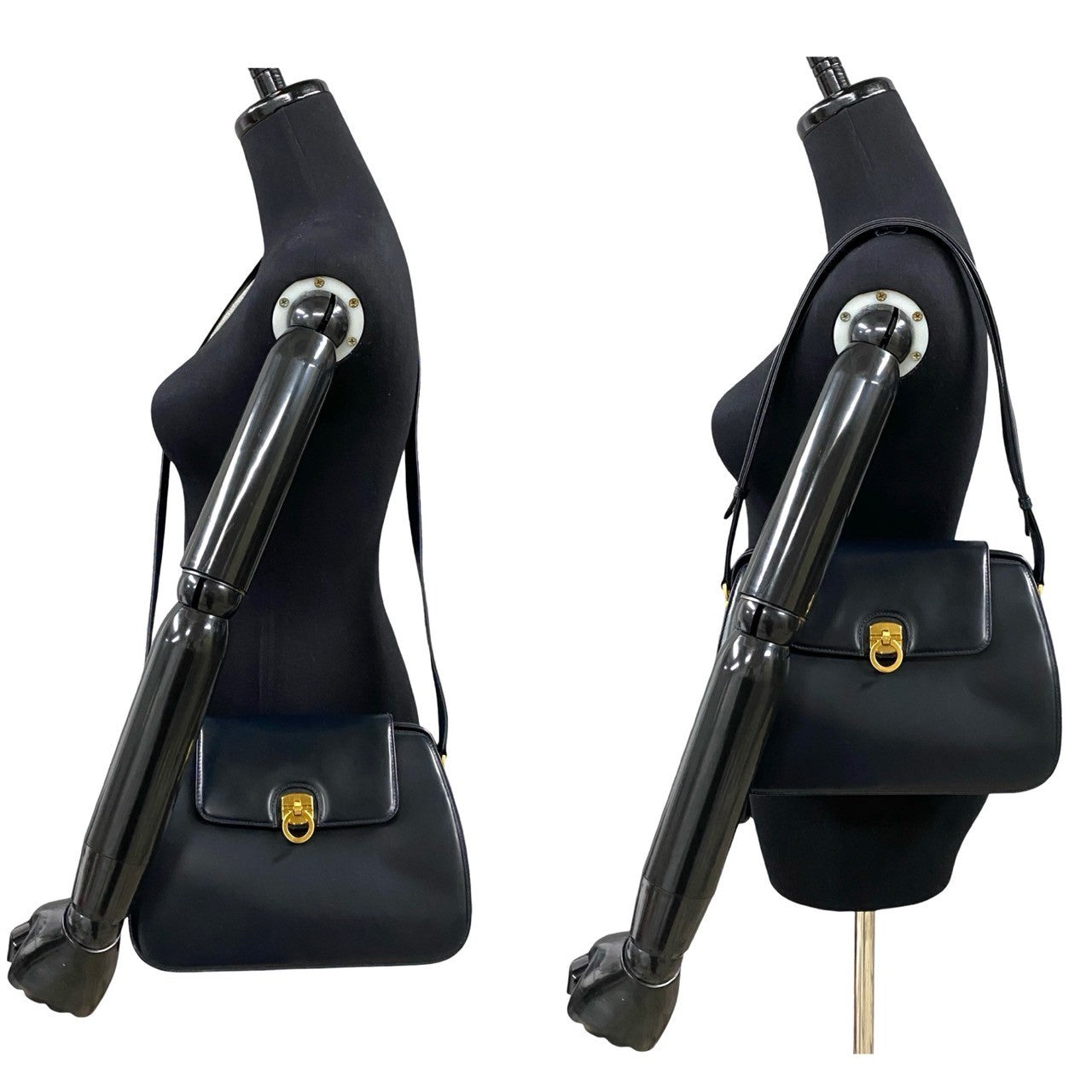 GUCCI Shoulder Bag Calfskin Navy