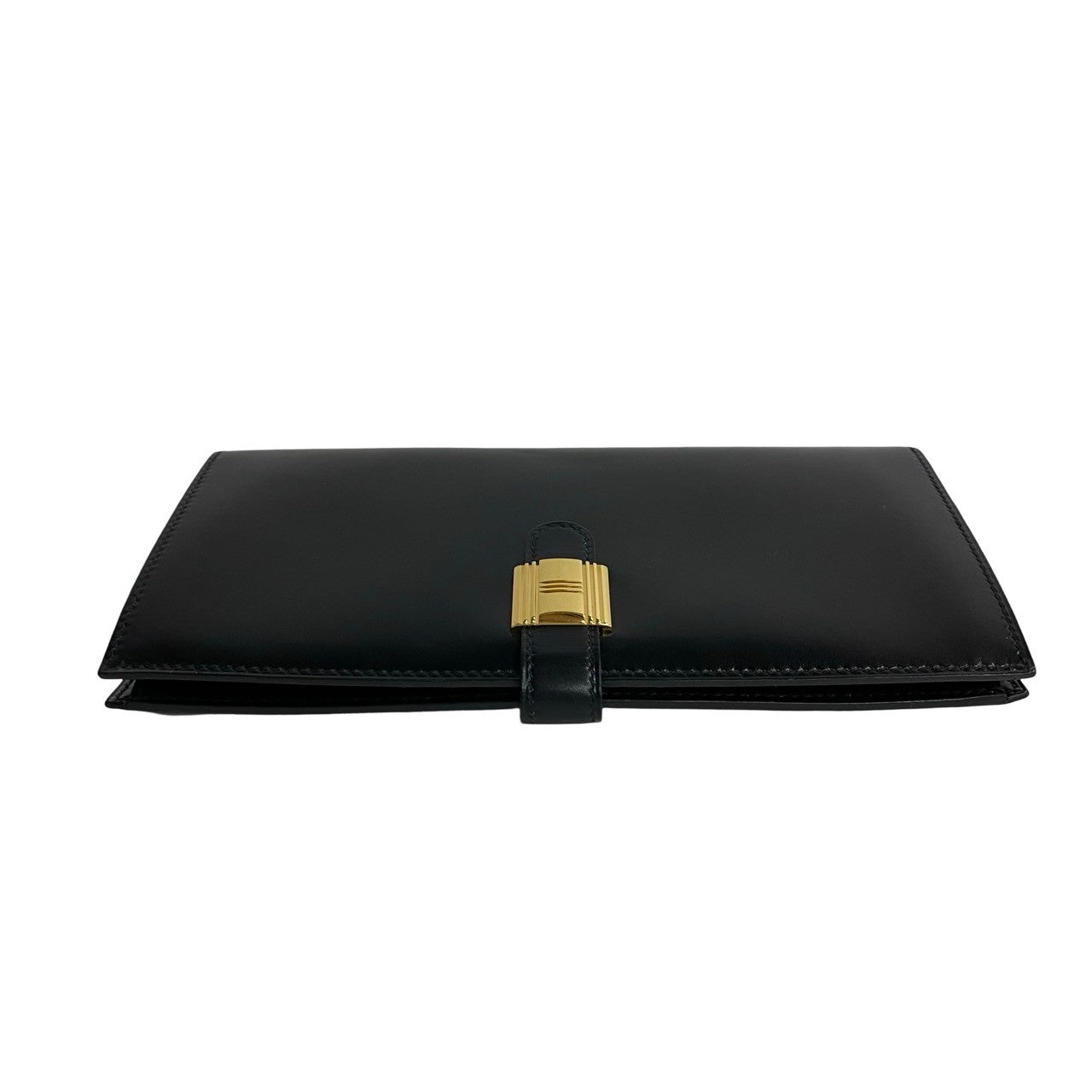 HERMES Long Wallet Purse Box scarf black Saumur Diane