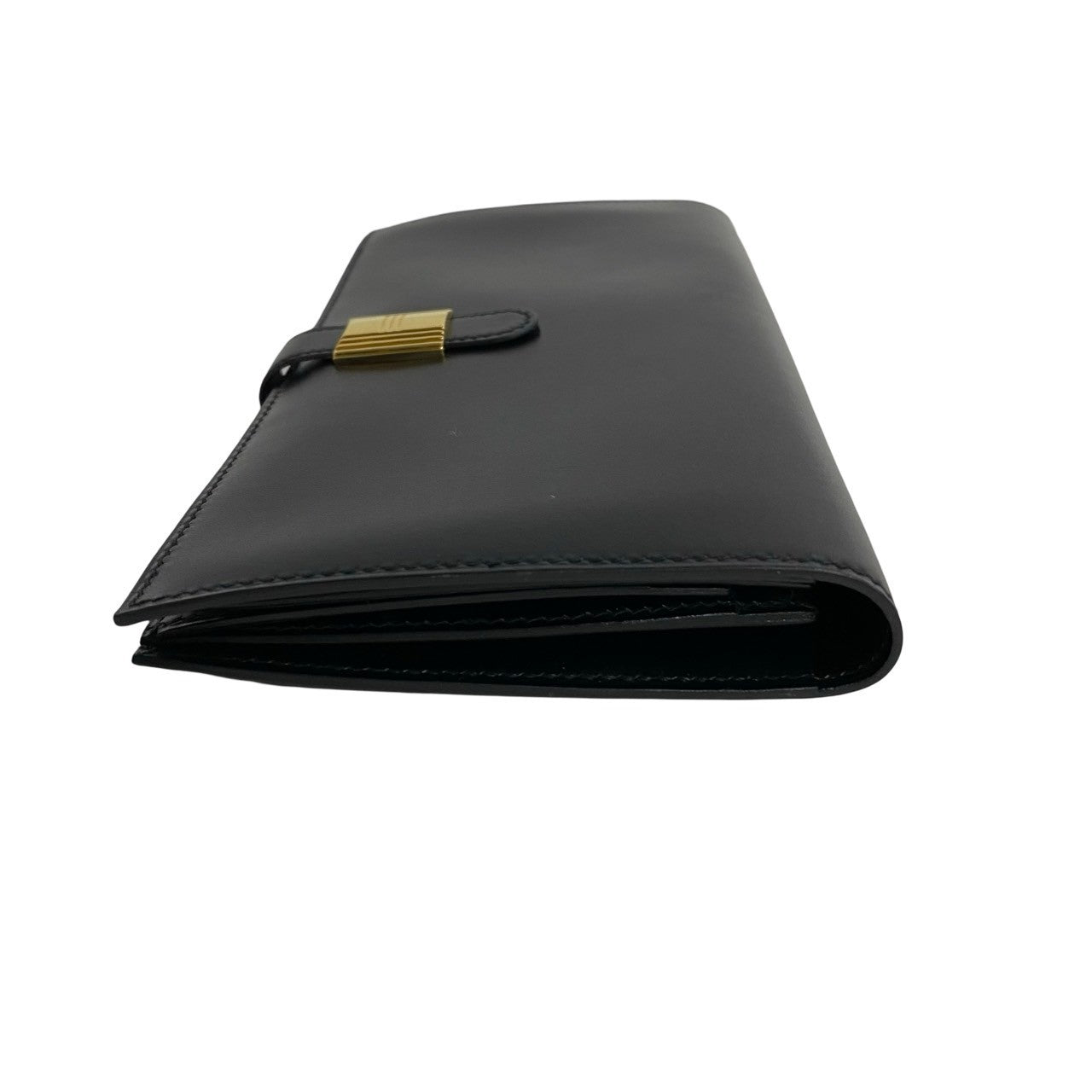 HERMES Long Wallet Purse Box scarf black Saumur Diane