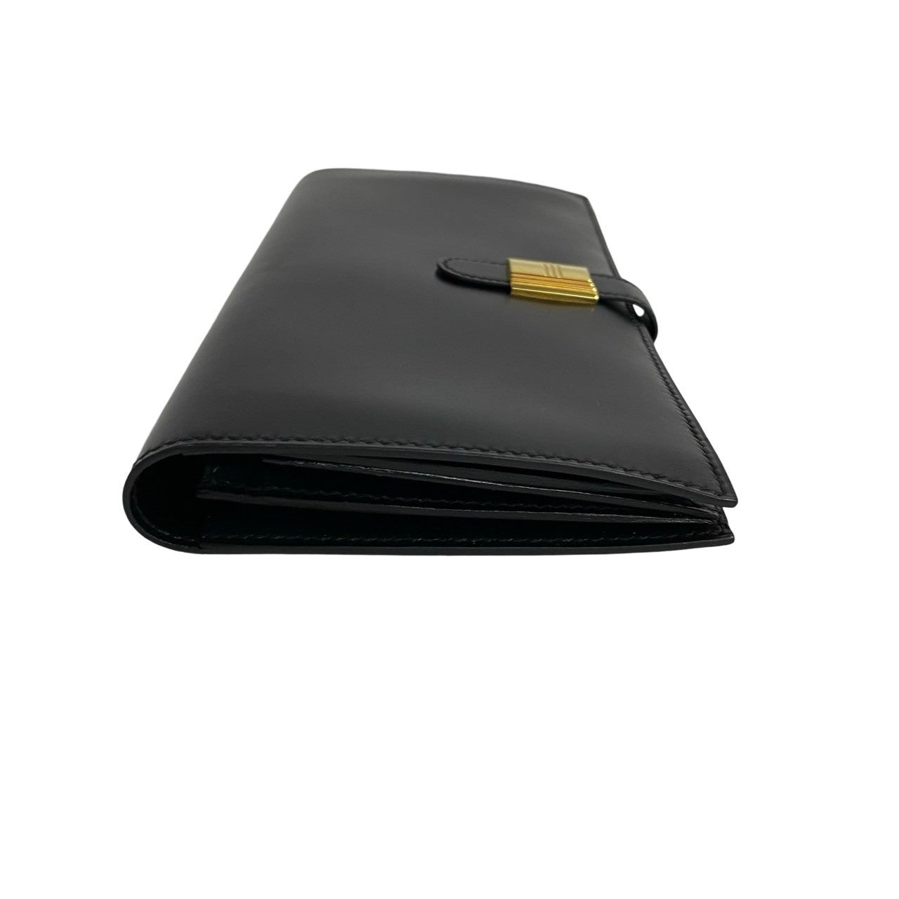 HERMES Long Wallet Purse Box scarf black Saumur Diane