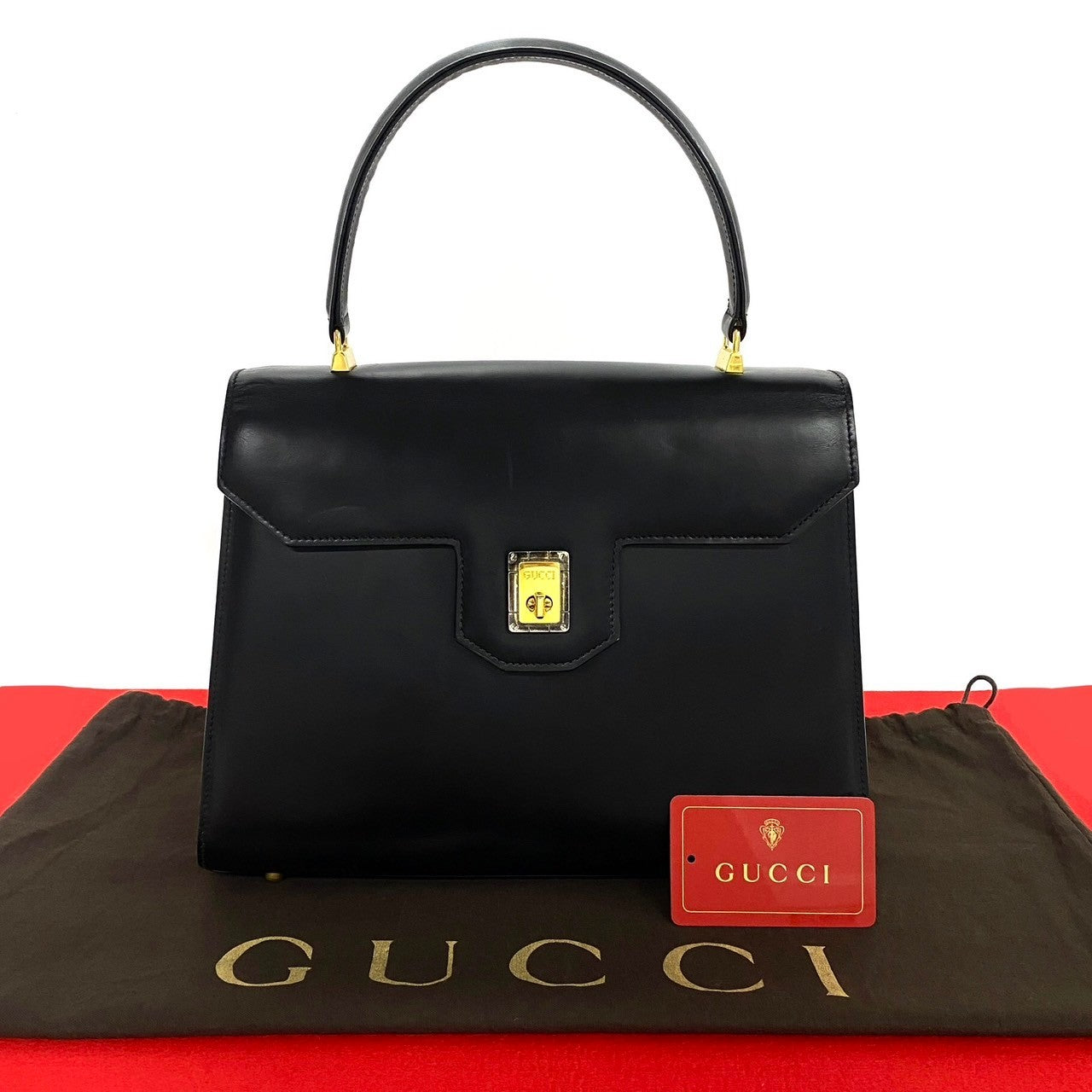 GUCCI Handbag leather black