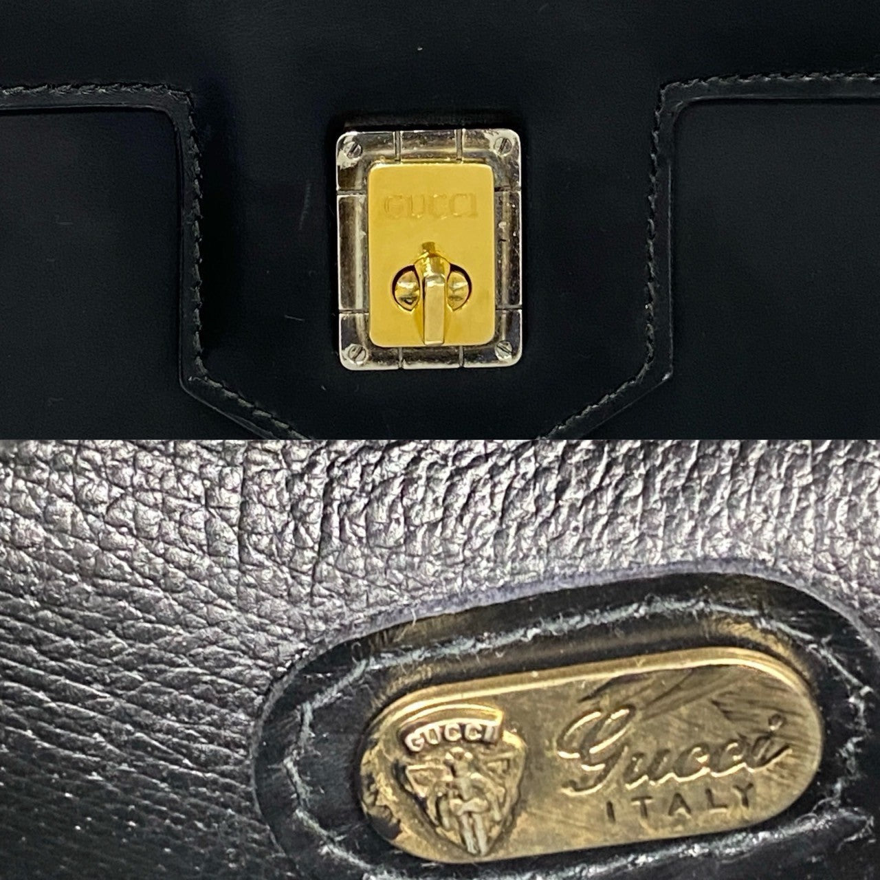 GUCCI Handbag leather black