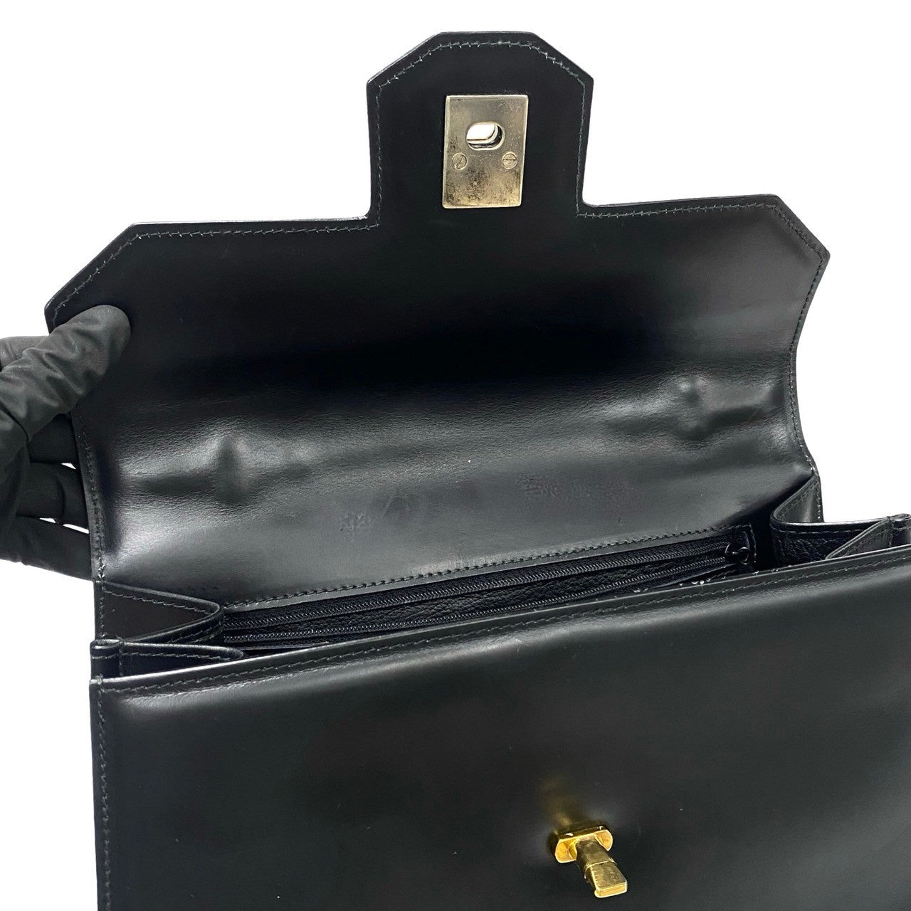 GUCCI Handbag leather black
