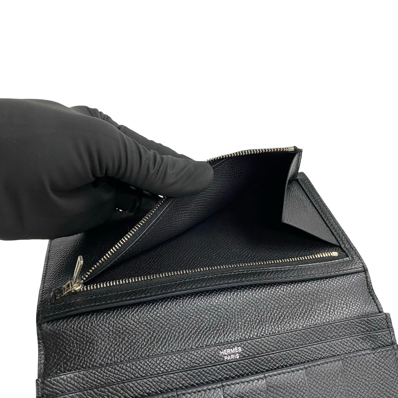 HERMES Long Wallet Purse Epsom black Beansufla